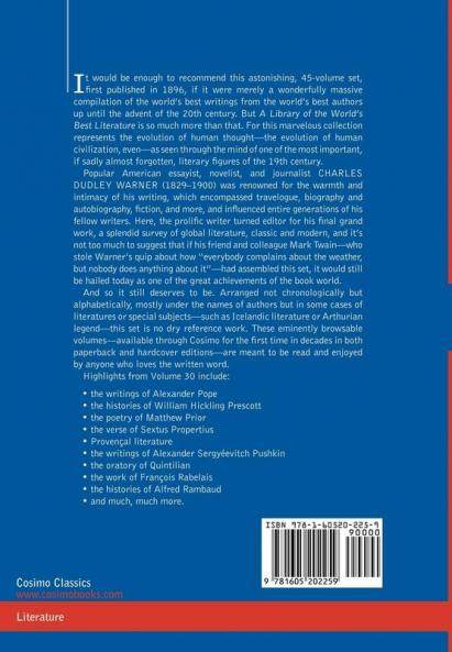 A Library of the World's Best Literature - Ancient and Modern - Vol. XXX (Forty-Five Volumes); Polybius-Read