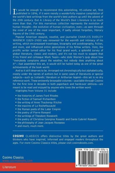 A Library of the World's Best Literature - Ancient and Modern - Vol.XXXI (Forty-Five Volumes); Reade-Ruffini: 31
