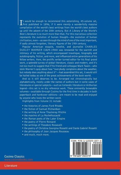 A Library of the World's Best Literature - Ancient and Modern - Vol.XXXI (Forty-Five Volumes); Reade-Ruffini: 31