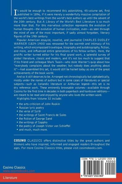 A Library of the World's Best Literature - Ancient and Modern - Vol.XXXII (Forty-Five Volumes); Rumi-Scherer