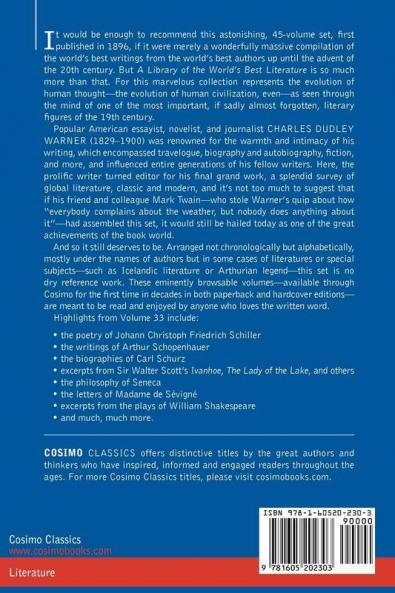 A Library of the World's Best Literature - Ancient and Modern - Vol.XXXIII (Forty-Five Volumes); Schiller-Shakespeare: 33