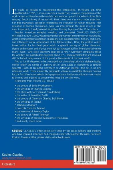 A Library of the World's Best Literature - Ancient and Modern - Vol.XXXVI (Forty-Five Volumes); Sully-Thackeray: 36