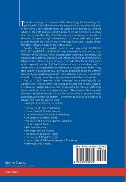 A Library of the World's Best Literature - Ancient and Modern - Vol. XXXVI (Forty-Five Volumes); Sully-Thackeray