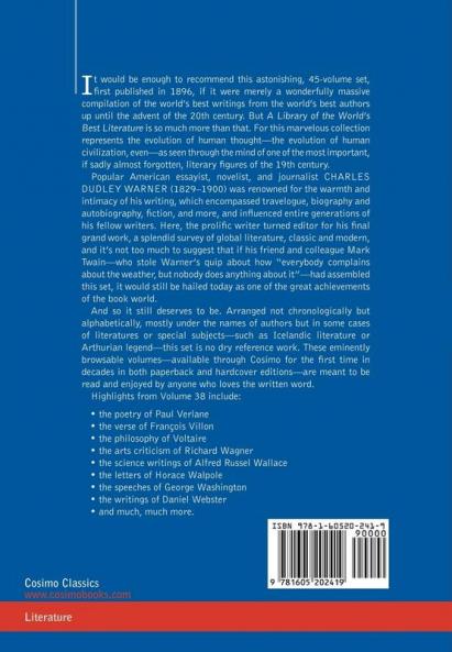 A Library of the World's Best Literature - Ancient and Modern - Vol.XXXVIII (Forty-Five Volumes); Vazoff-Wesley: 38