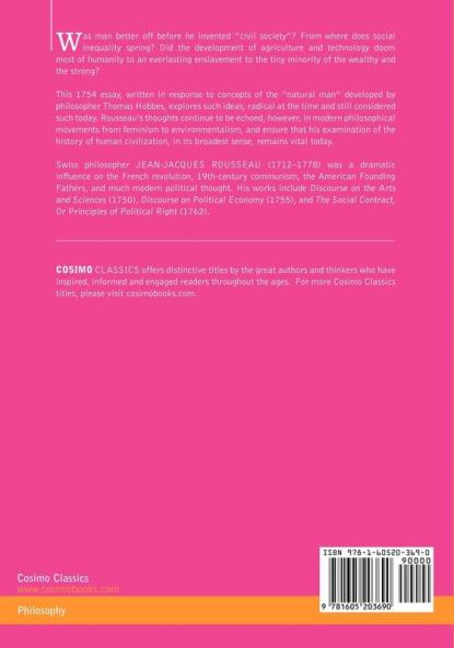 A Discourse Upon the Origin and the Foundation of the Inequality Among Mankind