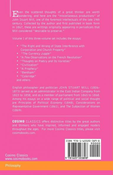 Dissertations and Discussions Vol. I