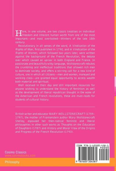 A Vindication of the Rights of Women & a Vindication of the Rights of Men