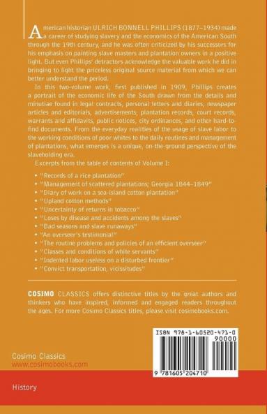 Plantation and Frontier Vol. I: 1649-1863