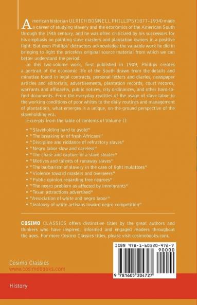 Plantation and Frontier Vol. II: 1649-1863: 2