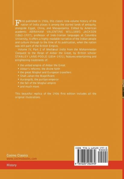 History of India in Nine Volumes: Vol. IV - Mediaeval India from the Mohammedan Conquest to the Reign of Akbar the Great