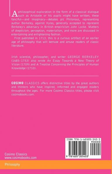 Three Dialogues Between Hylas and Philonous (Cosimo Classics)
