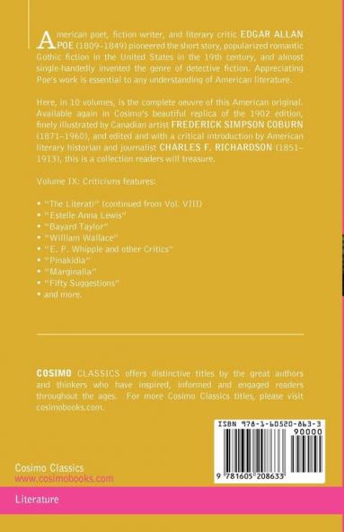 The Complete Works of Edgar Allan Poe Vol. IX (in Ten Volumes)