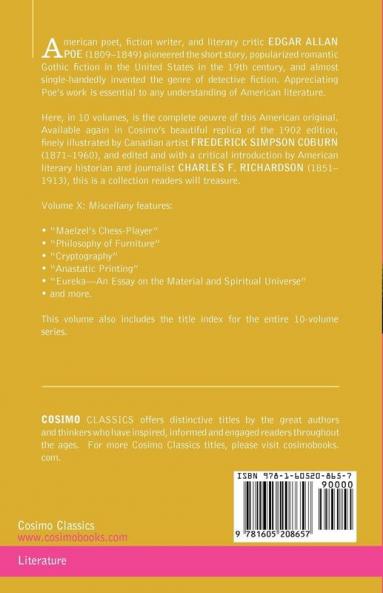 The Complete Works of Edgar Allan Poe Vol. X (in Ten Volumes): Miscellany: 10