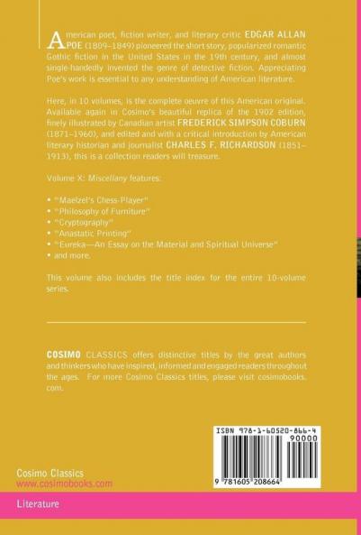 The Complete Works of Edgar Allan Poe Vol. X (in Ten Volumes): Miscellany