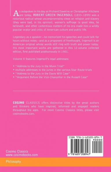 The Works of Robert G. Ingersoll Vol. X (in 12 Volumes)