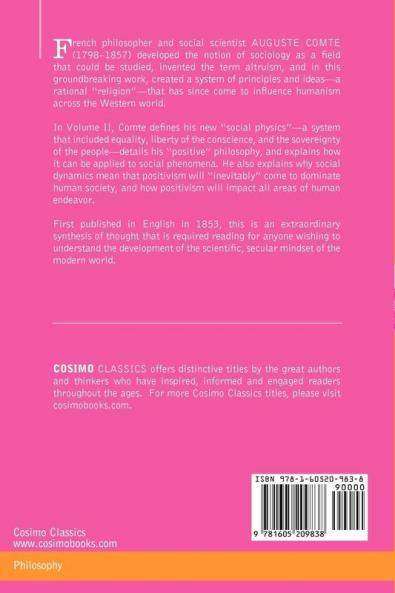 The Positive Philosophy of Auguste Comte Vol. II (in 2 Volumes)