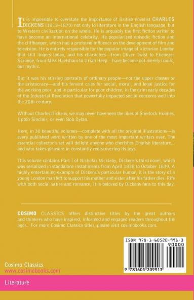 The Complete Works of Charles Dickens (in 30 Volumes Illustrated): Nicholas Nickleby Vol. I: 1