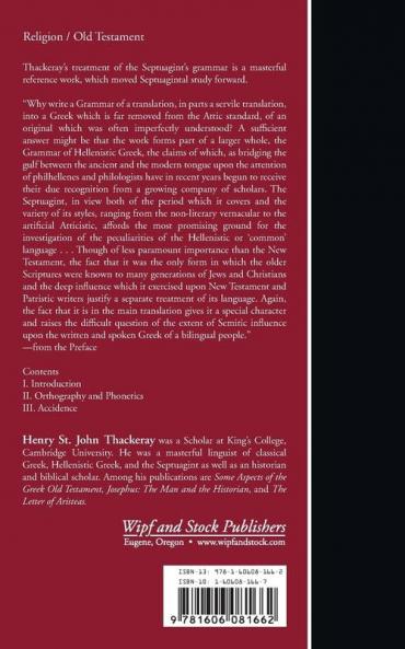 A Grammar of the Old Testament in Greek: According to the Septuagint (Ancient Language Resources)