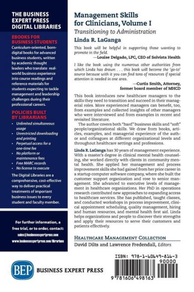 Management Skills for Clinicians Volume I