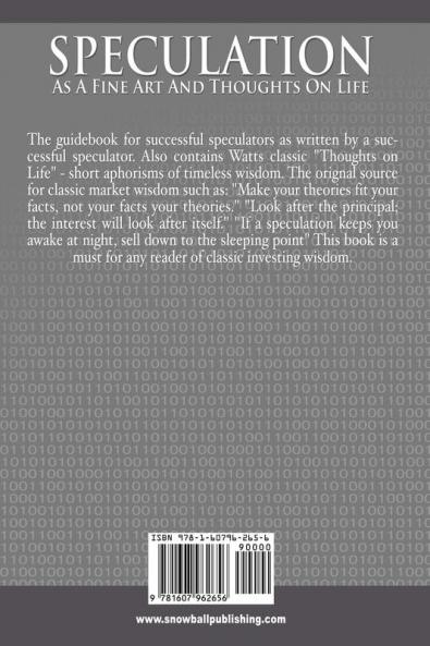 Speculation As a Fine Art and Thoughts on Life