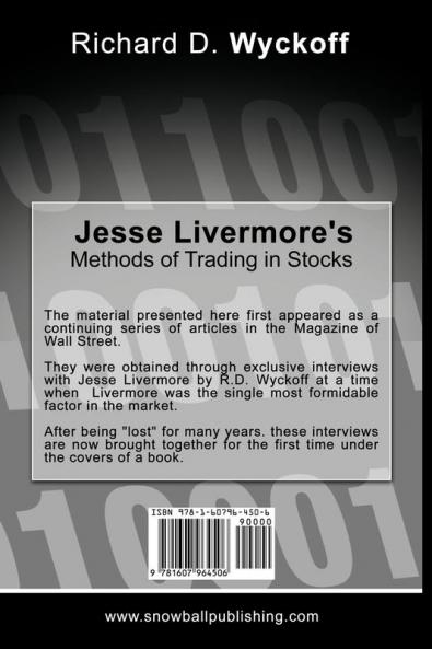 Jesse Livermore's Methods of Trading in Stocks