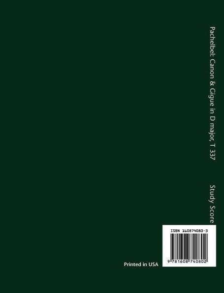 Canon and Gigue in D major T 337