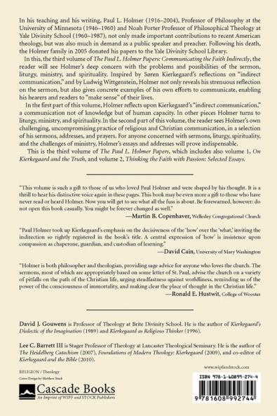 Communicating the Faith Indirectly: Selected Sermons Addresses and Prayers: 3 (The Paul L. Holmer Papers)