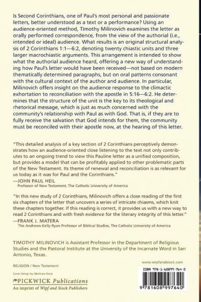 Now Is the Day of Salvation: An Audience-Oriented Study of 2 Corinthians 5:16-6:2