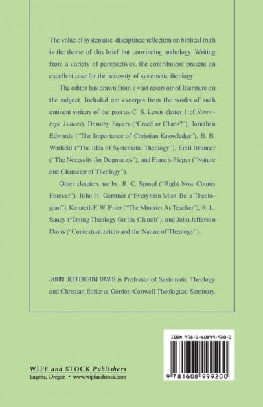 The Necessity of Systematic Theology