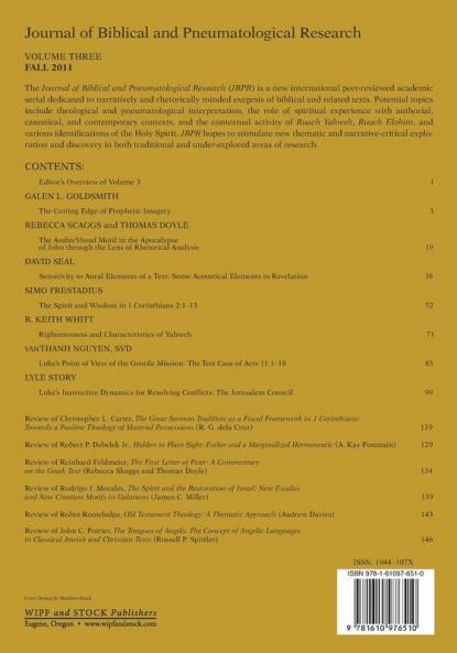 Journal of Biblical and Pneumatological Research: Volume Three 2011: 3