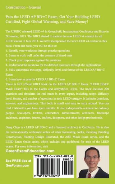 LEED v4 BD&C Mock Exam: Questions answers and explanations: A must-have for the LEED AP BD+C Exam green building LEED certification and sustainability