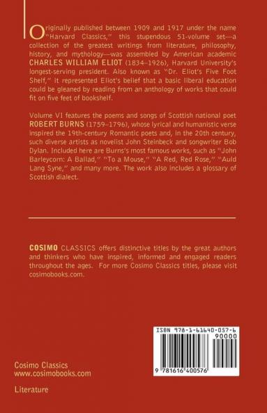 The Poems and Songs of Robert Burns: The Five Foot Shelf of Classics Vol. VI (in 51 Volumes)