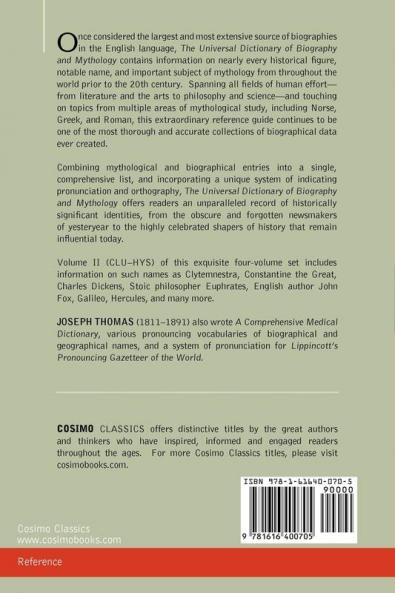The Universal Dictionary of Biography and Mythology Vol. II (in Four Volumes): Clu-Hys