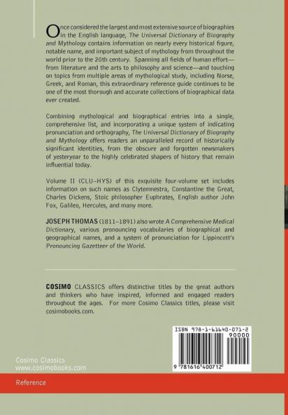 The Universal Dictionary of Biography and Mythology Vol. II (in Four Volumes): Clu-Hys