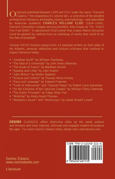 Essays: English and American: The Five Foot Shelf of Classics Vol. XXVIII (in 51 Volumes): 28