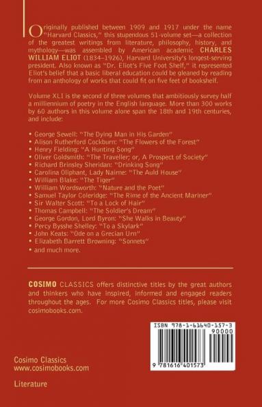 English Poetry II: Collins to Fitzgerald: The Five Foot Shelf of Classics Vol. XLI (in 51 Volumes): 61