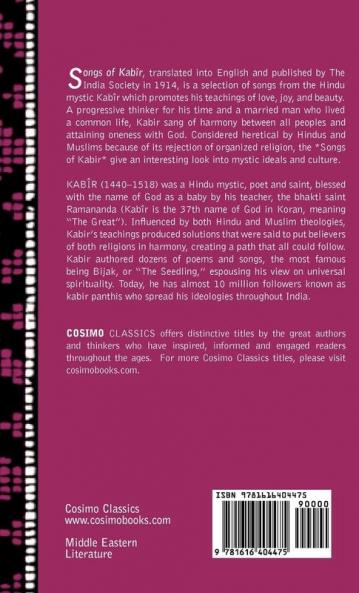 Songs of Kabir (Cosimo Classics; Middle Eastern Literature)