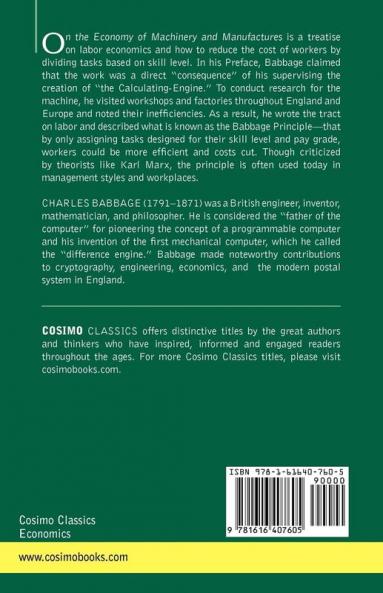On the Economy of Machinery and Manufactures