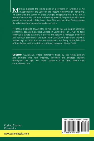 An Investigation of the Cause of the Present High Price of Provisions