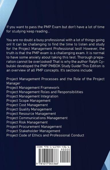PMP   PMBOK   Study   Guide!   Project   Management   Professional   Exam   Study   Guide!  Best   Test   Prep   to   Help   You   Pass   the   Exam!   Complete   Review   Edition!