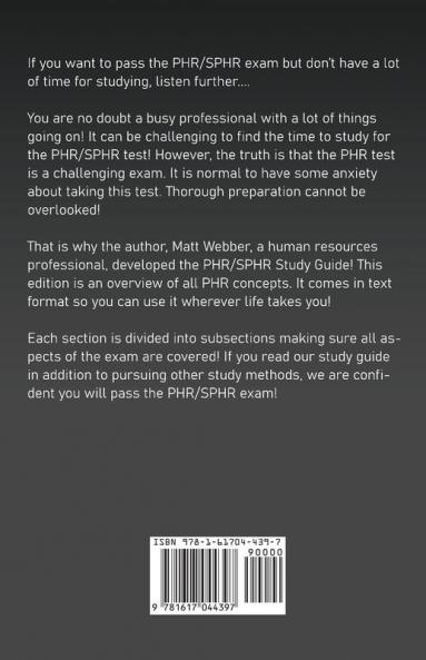 PHR/SPHR Study Guide!: Complete A-Z Review. Best PHR Test Prep Book to Help You Prepare for the PHR Exam & Learn Test Secrets!