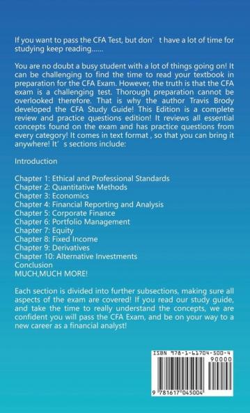 CFA Exam Study Guide! Level 1 - Best Test Prep Book to Help You Pass the Test Complete Review & Practice Questions to Become a Chartered Financial Analyst!