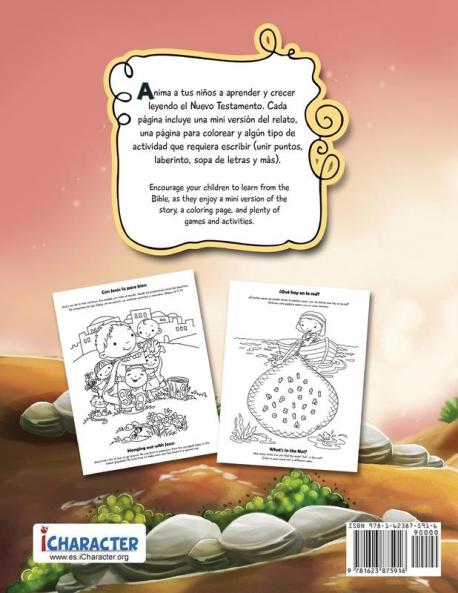 Nuevo Testamento - Cuaderno para colorear y de actividades (Bilingüe): New Testament Coloring and Activity Book (Bilingual)
