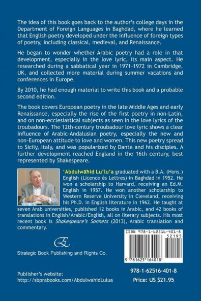 Arabic-Andalusian Poetry and the Rise of the European Love-Lyric