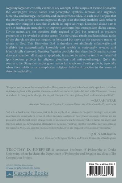 Negating Negation: Against the Apophatic Abandonment of the Dionysian Corpus