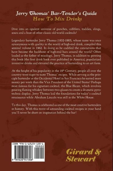 Jerry Thomas' Bartenders Guide: How To Mix Drinks 1862 Reprint: A Bon Vivant's Companion
