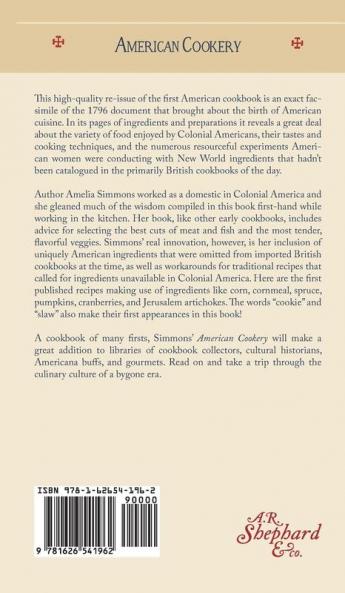 The First American Cookbook