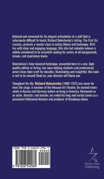 Acting; The First Six Lessons