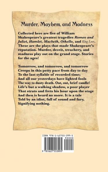 Shakespeare Tragedies (Romeo and Juliet Hamlet Macbeth Othello and King Lear)