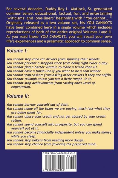 Daddy Roy Matlock's YOU CANNOTS - Volumes I and II